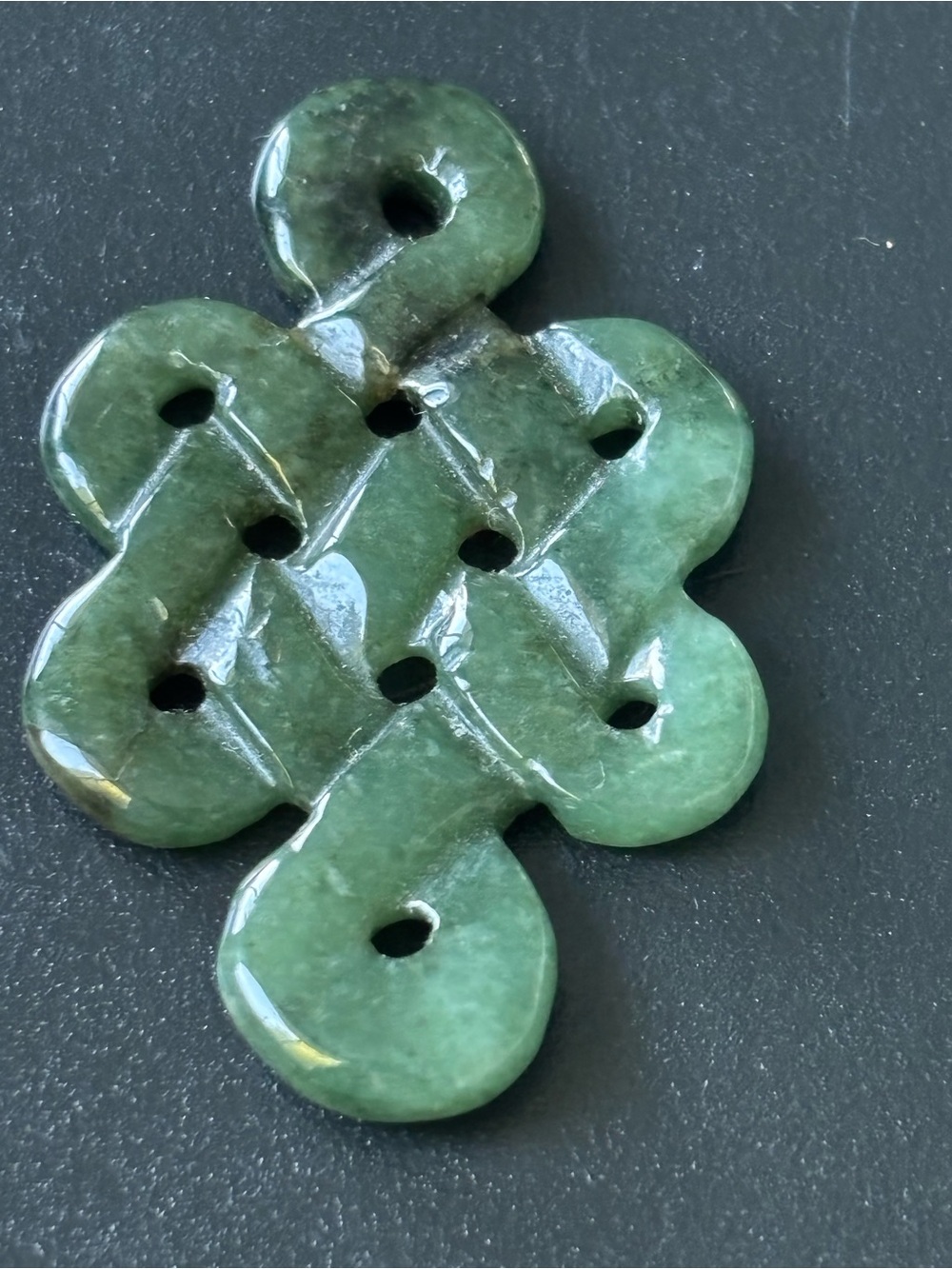 Natural Green Jade Pendant - Polished Green Stone Fine Jewelry 41mm
